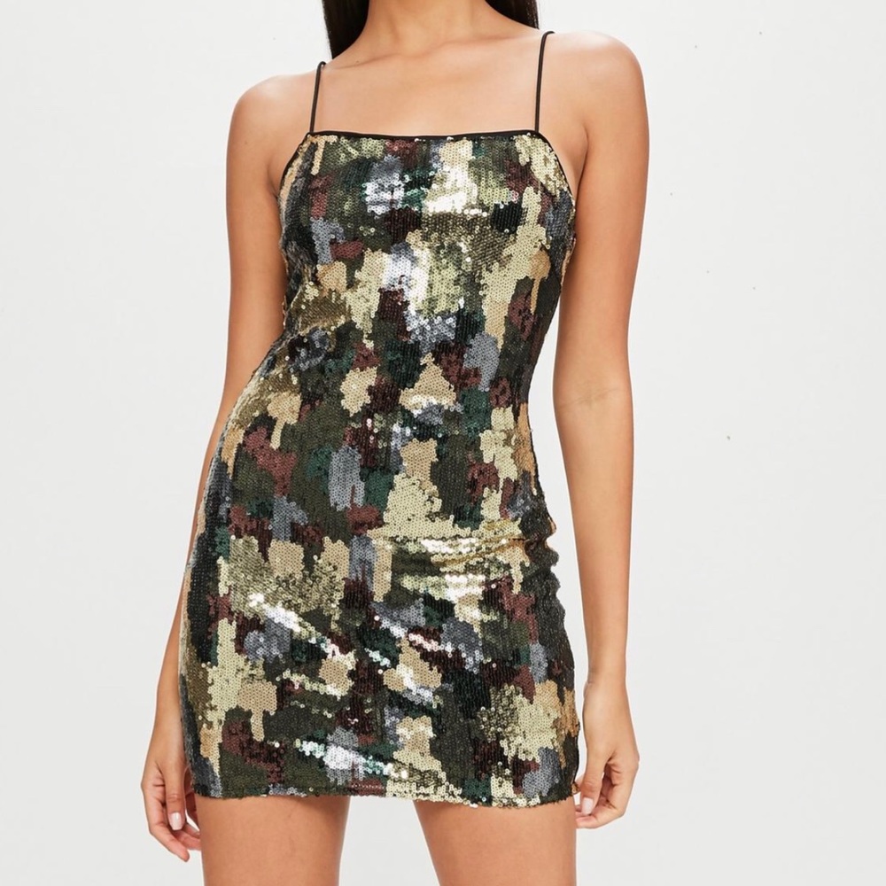 Sequenced camo dress